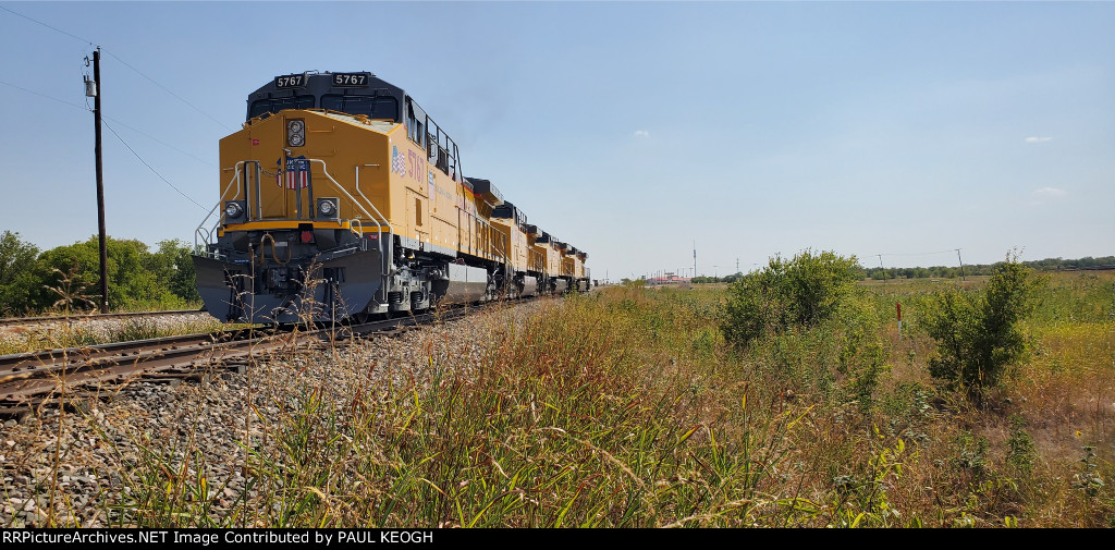 The Consist of 4 Very Brand New C44ACM's/AC4400CWM's (UP 5767,UP 5754, UP 5755, and UP 5761) All Waiting To Be Picked Up By The BNSF Railway.